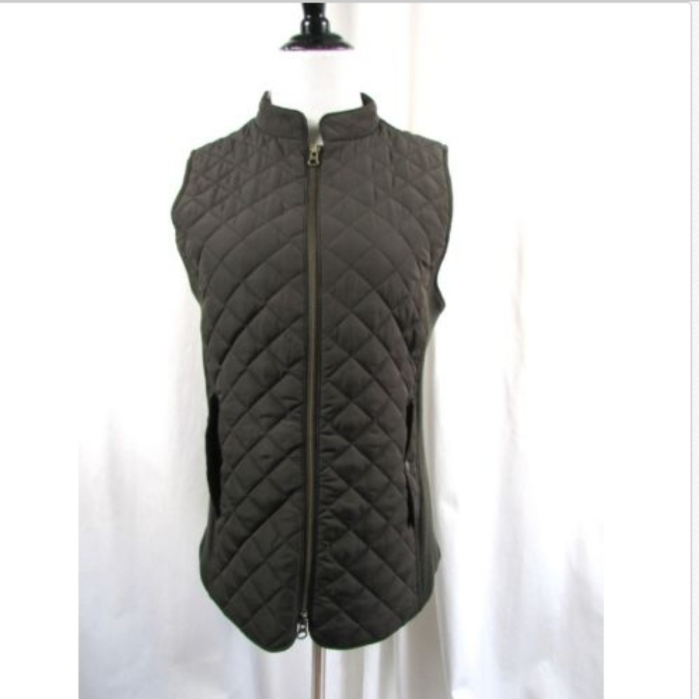 J Jill Brown Walnut Quilted Vest